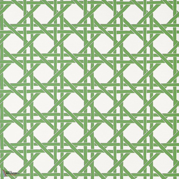 Canary trellis wallpaper-Thibaut-Green-Roll-Selected Wallpapers-Interiors