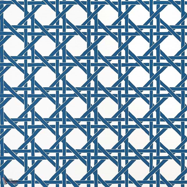 Canary trellis wallpaper-Thibaut-Navy-Roll-Selected Wallpapers-Interiors