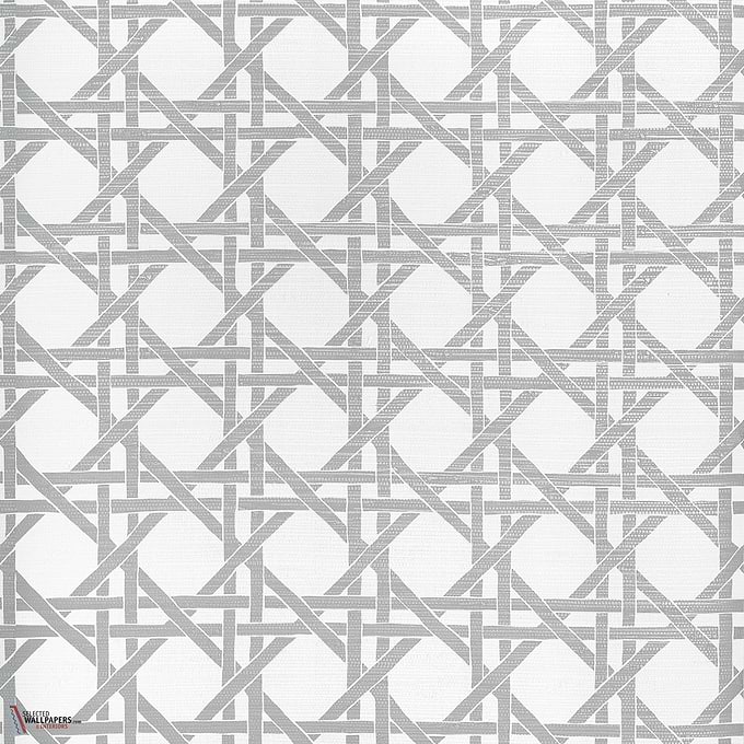Canary trellis wallpaper-Thibaut-Metallic silver-Roll-Selected Wallpapers-Interiors