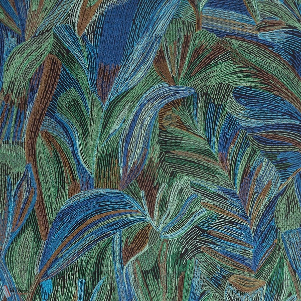 Taormina Tapete-Casamance-Multico Bleu-Meter (M1)-Selected Wallpapers-Interiors