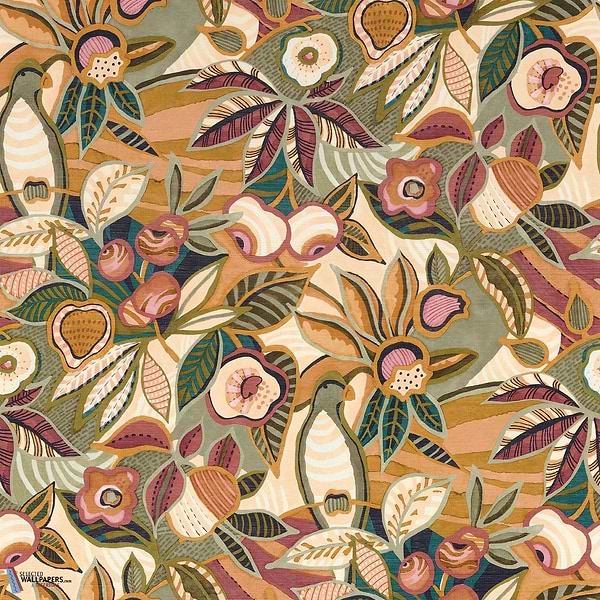 Tehuana-Casamance-wallpaper-Kaki/Ocre-Roll-Selected Wallpapers