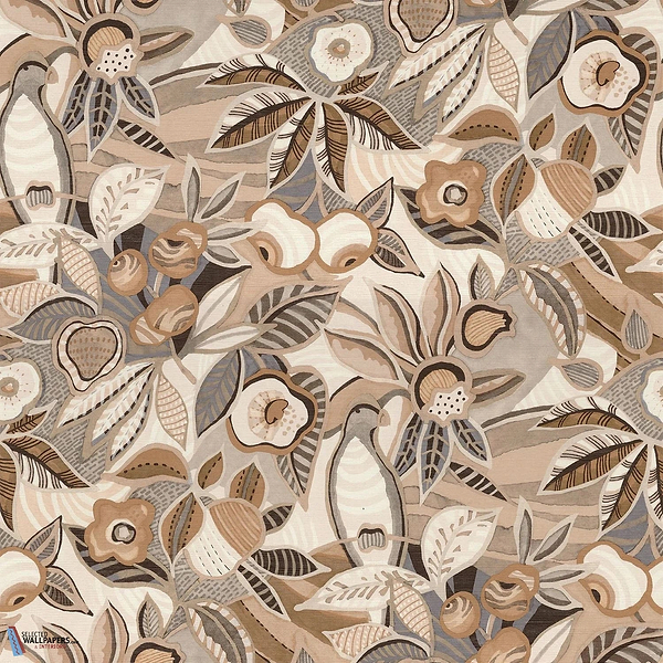Tehuana-Casamance-wallpaper-Marron Glace/Mordore-Roll-Selected Wallpapers
