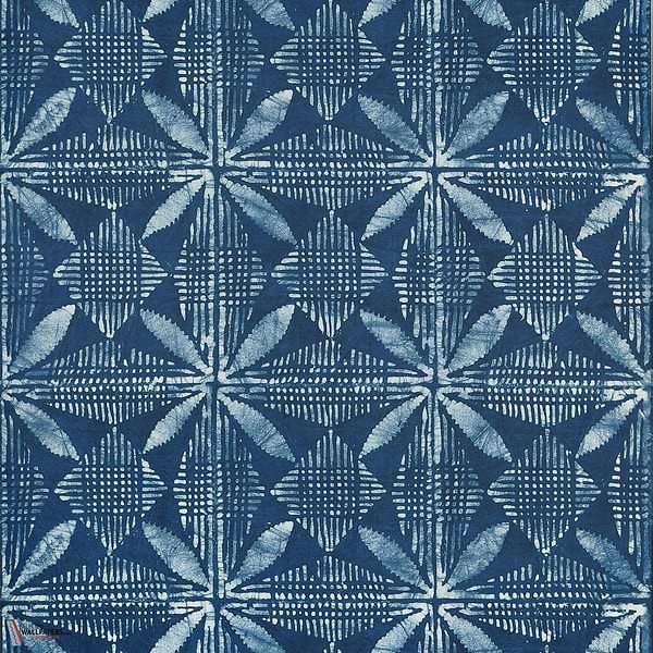 Tortuga batik wallpaper-Thibaut-Navy-Roll-Selected Wallpapers-Interiors