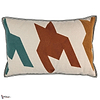 Triptyque kussen-Casamance-Terracotta Bleu Canard-40 x 60 cm-Selected Wallpapers-Interiors