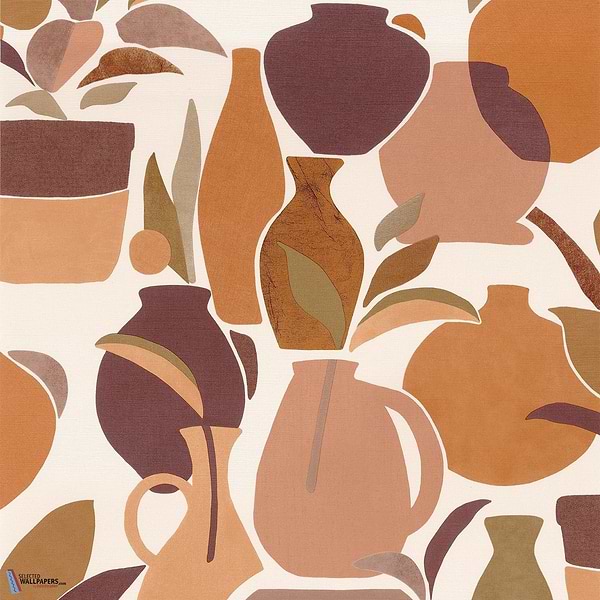 Vallauris-Wallpaper-Casamance-Terre de Sienne/Nude-Roll-76210610-Selected Wallpapers