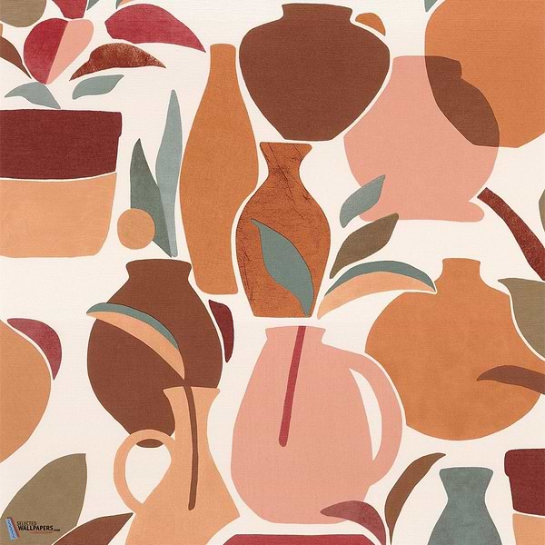 Vallauris-Wallpaper-Casamance-Grenat/Orange Brulee-Roll-76210712-Selected Wallpapers