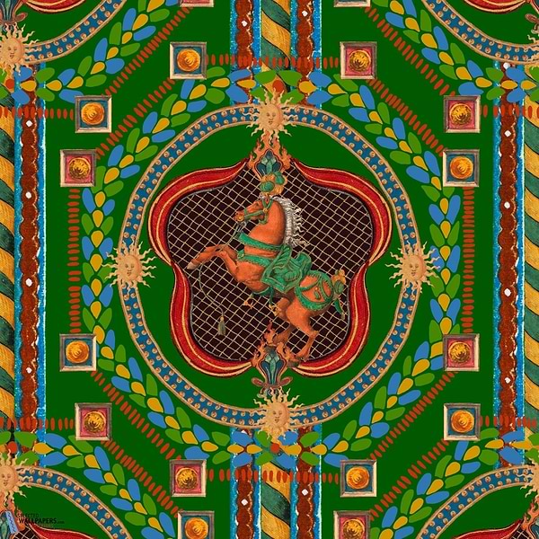 Venetian Ornament-behang-Mind the Gap-Green-Rol-WP20768-Selected Wallpapers