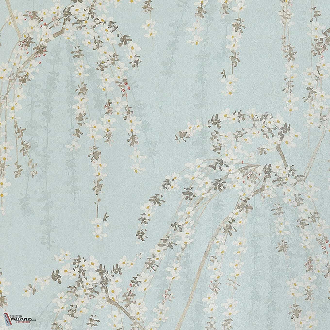 Weeping Blossom Tapete-Thibaut-Blue-Rolle-Selected Wallpapers-Interiors
