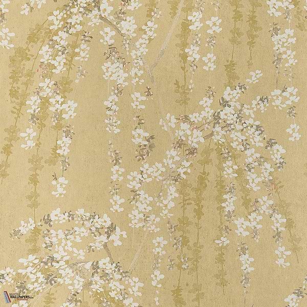 Weeping Blossom Tapete-Thibaut-Gold-Rolle-Selected Wallpapers-Interiors