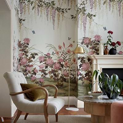 Wisteria Bloom Tapete-1838 wallcoverings-Selected Wallpapers-Interiors