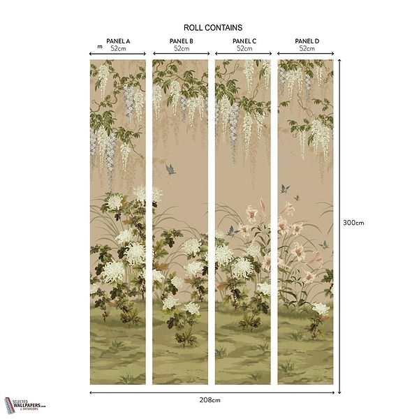 Wisteria Bloom Tapete-1838 wallcoverings-Selected Wallpapers-Interiors