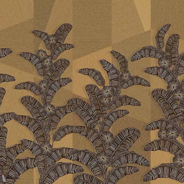 Yucatan Tapete-Masureel-Straw-Paneel A-Selected-Wallpapers-Interiors