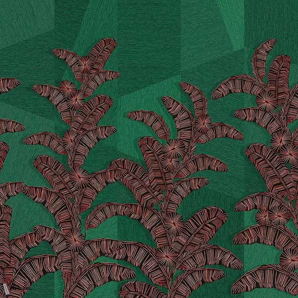 Yucatan Tapete-Masureel-Viridis-Paneel A-Selected-Wallpapers-Interiors