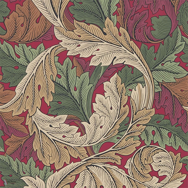Acanthus Tapete in Madder/Thyme van Morris & Co