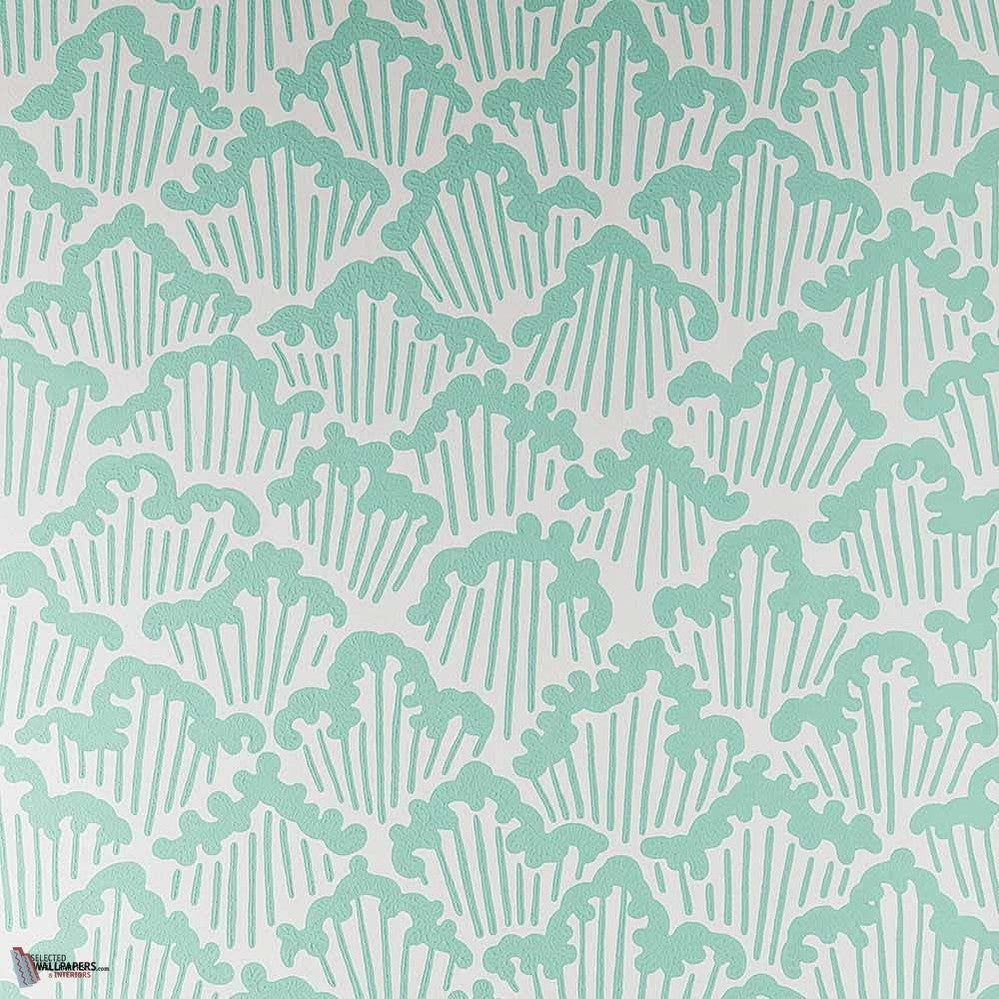 Aranami wallpaper in Pavilion Green van Farrow & Ball