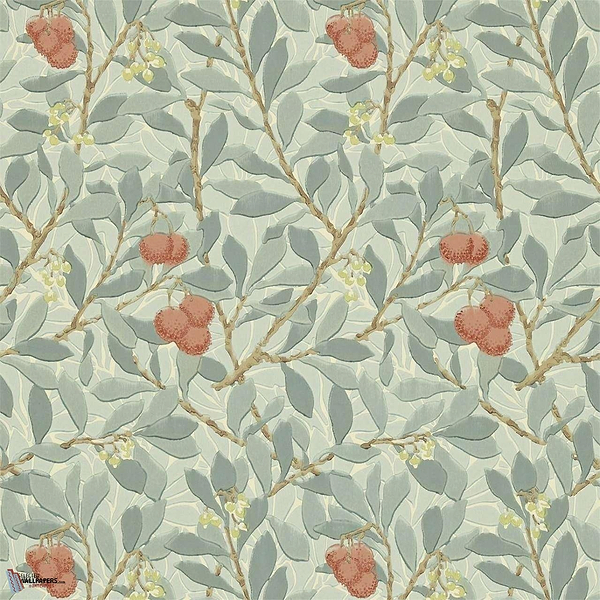 Arbutus Tapete in Blue/Pink van Morris & Co