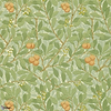 Arbutus Tapete in Green/Terracotta van Morris & Co