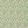 Arbutus wallpaper in Olive/Pink van Morris & Co