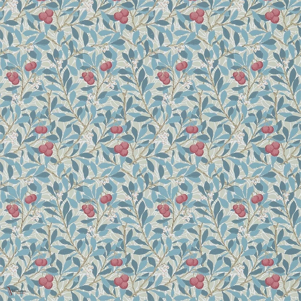 Arbutus wallpaper in Woad/Russet van Morris & Co