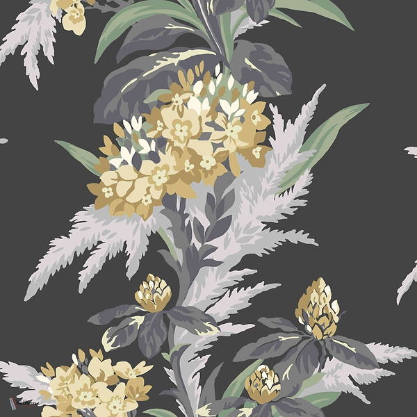 Aurora wallpaper in Jet van 1838 wallcoverings