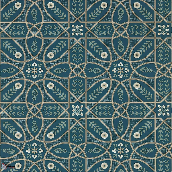 Brophy Trellis Tapete in Deap Teal van Morris & Co