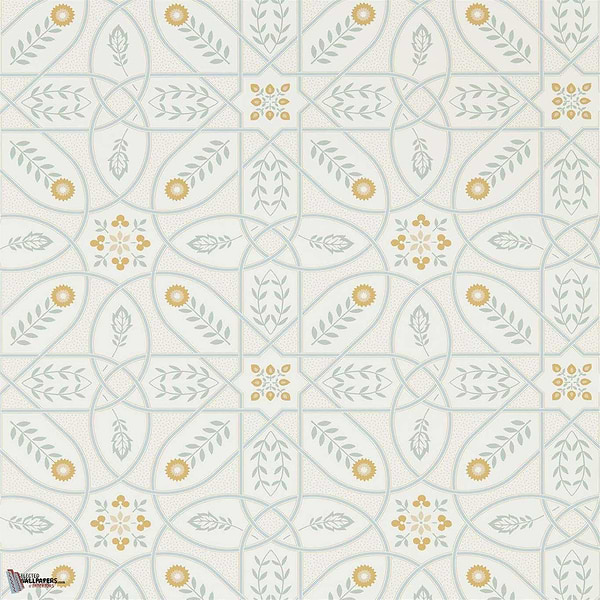 Brophy Trellis Tapete in Ivory Sage van Morris & Co