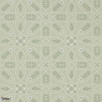 Brophy Trellis Tapete in Sage Linnen van Morris & Co