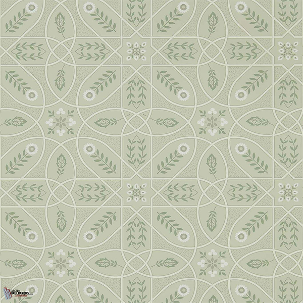 Brophy Trellis Tapete in Sage Linnen van Morris & Co