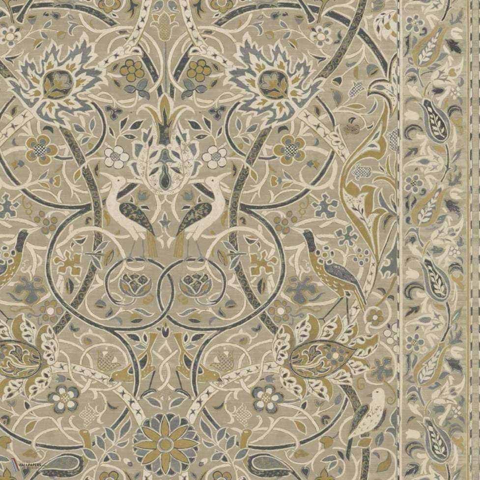 Bullerswood wallpaper in Stone/Mustard van Morris & Co
