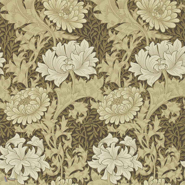 Chrysanthemum behang in Bullrush van Morris & Co