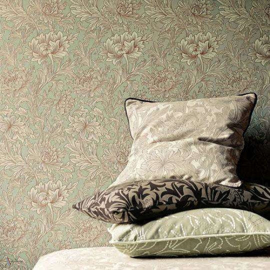 Chrysanthemum Toile Tapete van Morris & Co