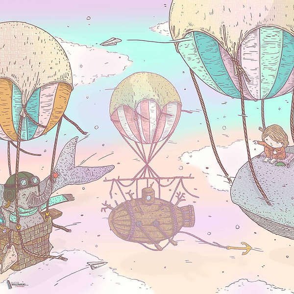 Balloon Rides wallpaper in Crystal by Coordonne