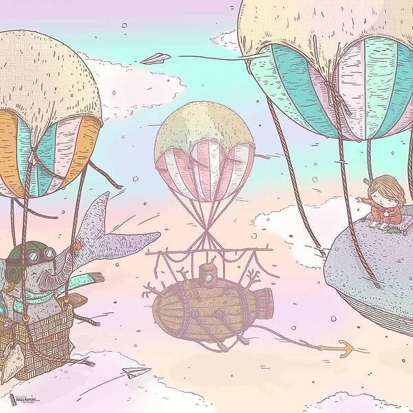 Balloon Rides wallpaper in Crystal by Coordonne