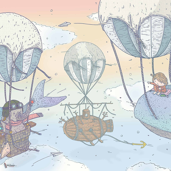 Balloon Rides wallpaper in Dawn by Coordonne