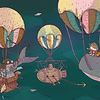Balloon Rides wallpaper in Dusk by Coordonne