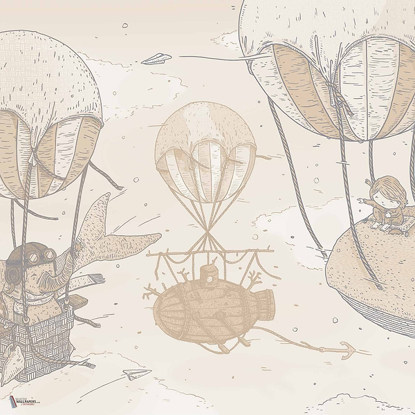 Balloon Rides wallpaper in Twilight by Coordonne