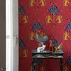Brianda Fitz-James Stuart - Medieval Tapestry wallpaper in Deep Coral by Coordonne — interior
