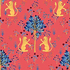 Brianda Fitz-James Stuart - Medieval Tapestry wallpaper in Deep Coral by Coordonne
