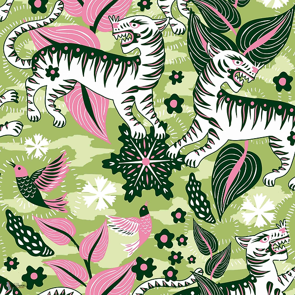 Catalina Estrada - Selva de tigres behang in Morning van Coordonne
