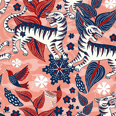 Catalina Estrada - Selva de tigres behang in Sunset van Coordonne