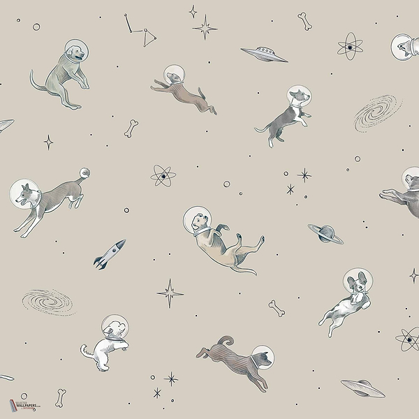 Doggy Gravity wallpaper in Cream by Coordonne