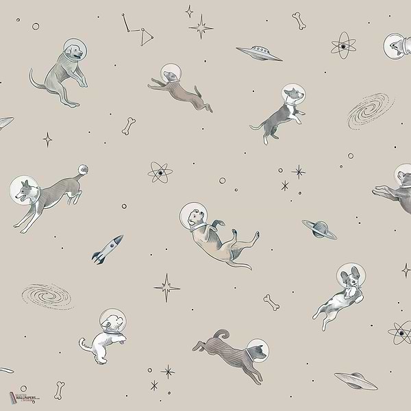 Doggy Gravity wallpaper in Cream by Coordonne