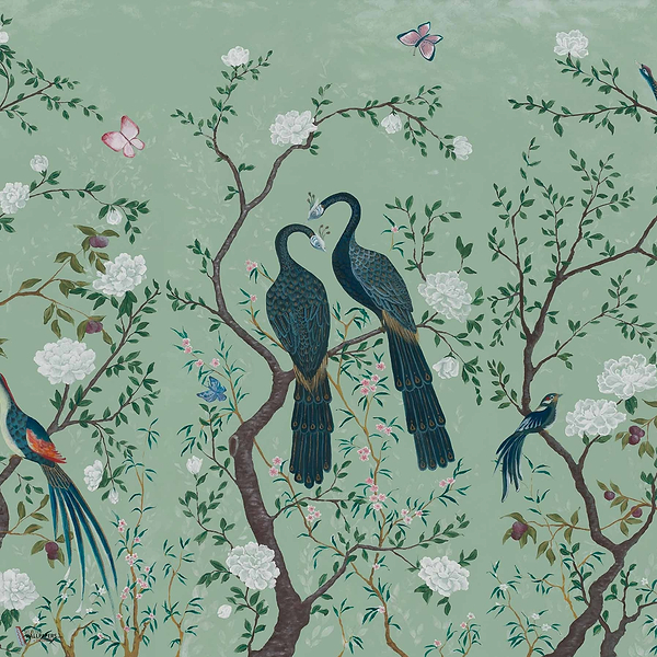Edo Textile wallpaper in Aqua by Coordonne