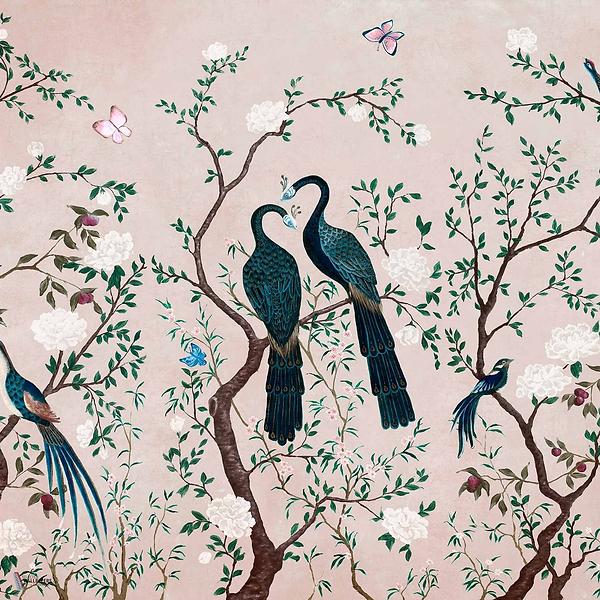 Edo Textile wallpaper in Peony by Coordonne