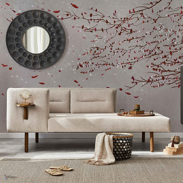 Eolia Metallics wallpaper in Silver by Coordonne — interior
