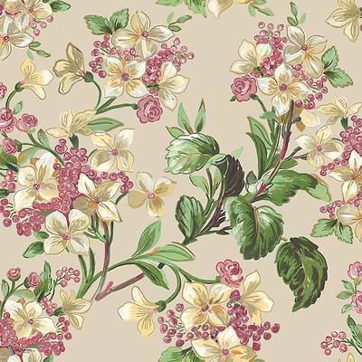 Flowery wallpaper in Beige by Coordonne