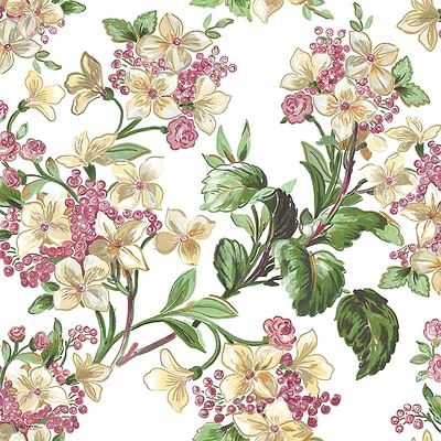 Flowery wallpaper in White by Coordonne