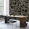 Gatsby Metallics wallpaper in Black by Coordonne — interior