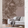 Giant Peonies wallpaper in Cacao by Coordonne — interior