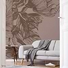 Giant Peonies wallpaper in Cacao by Coordonne — interior